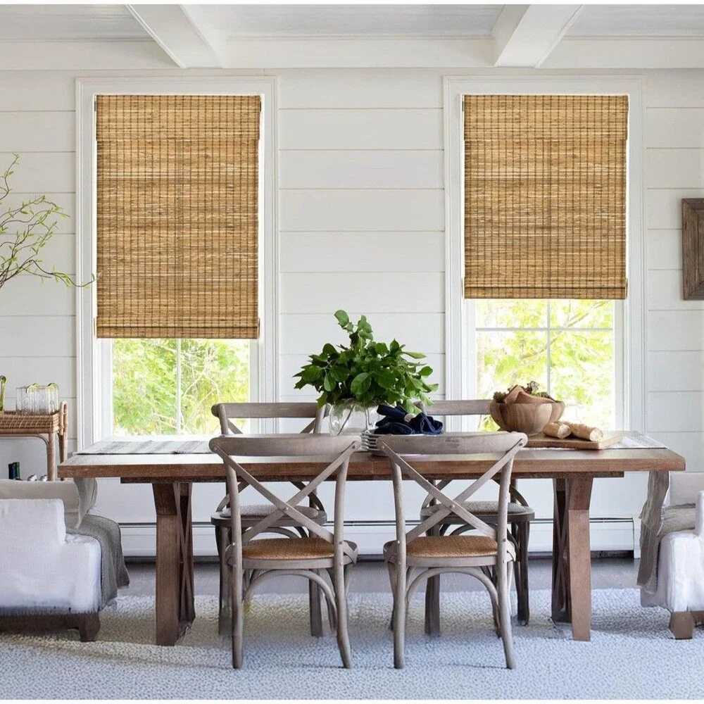 LazBlinds No Tools No Drill Cordless Bamboo Shades Light Filtering 22.5x 48
